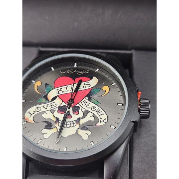 Ed Hardy | Accessories | Ed Hardy Mens Matte Black Silicone Strap Watch ...